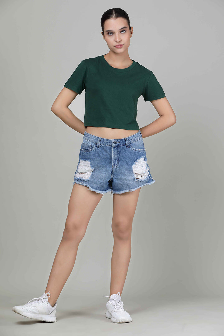 Bottle Green - Crop Top