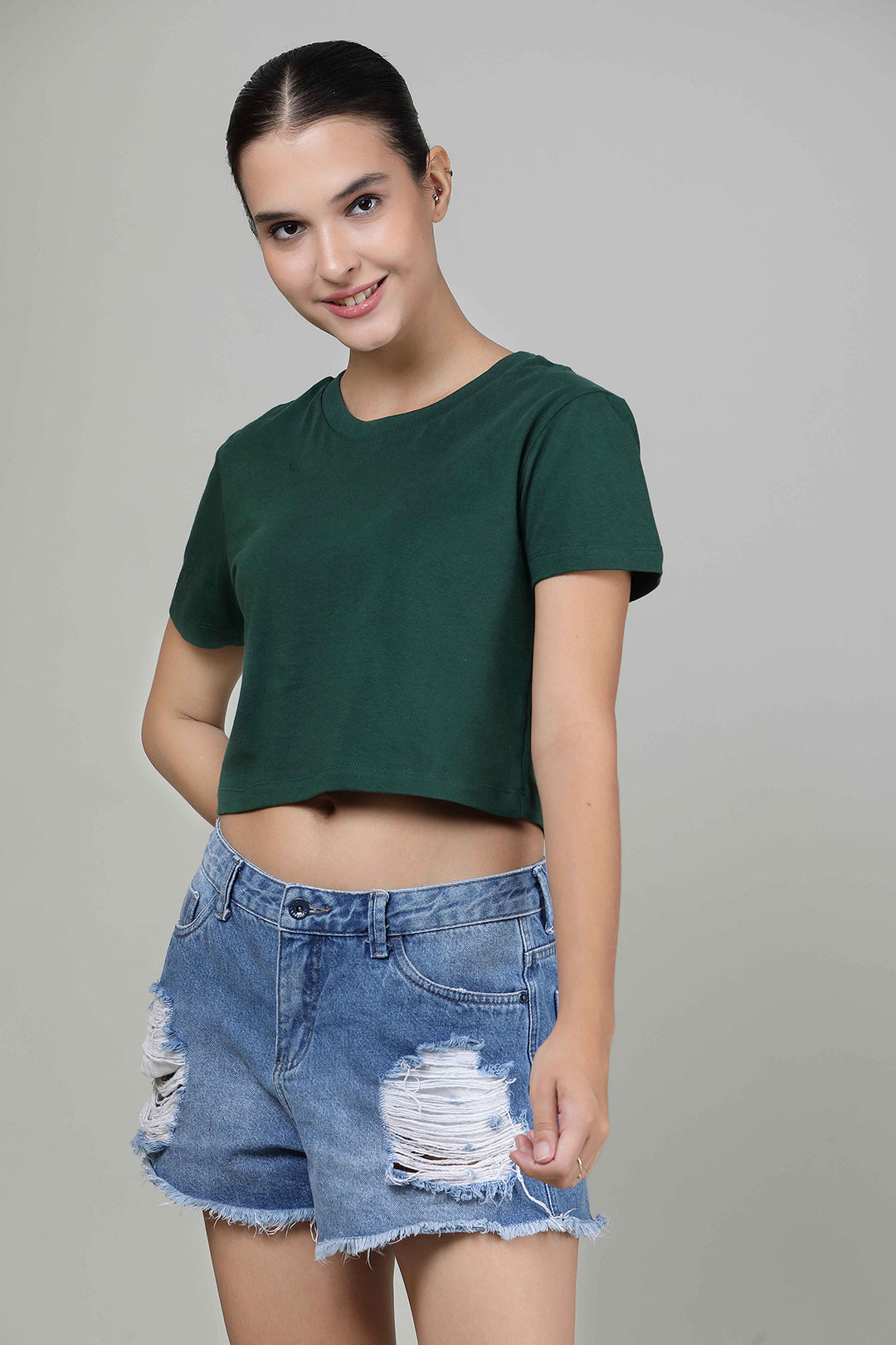 Bottle Green - Crop Top