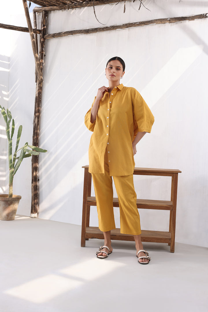 LIORA CO-ORD SET- MUSTARD