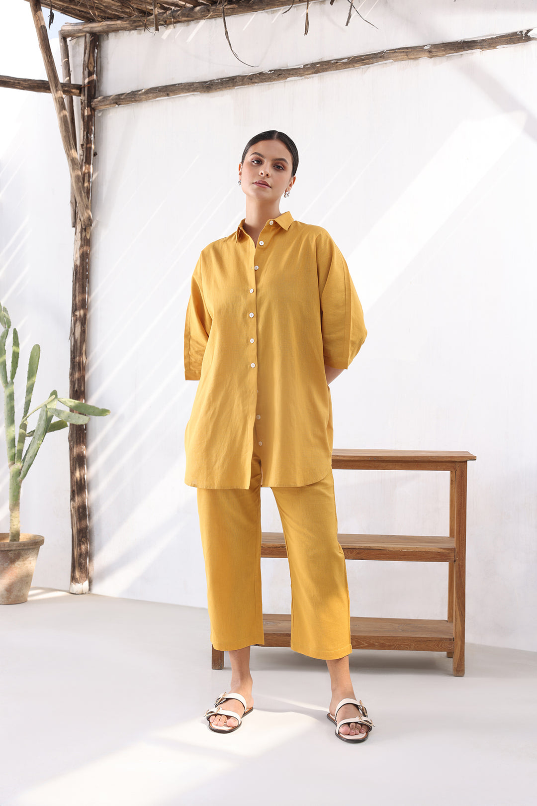 LIORA CO-ORD SET- MUSTARD
