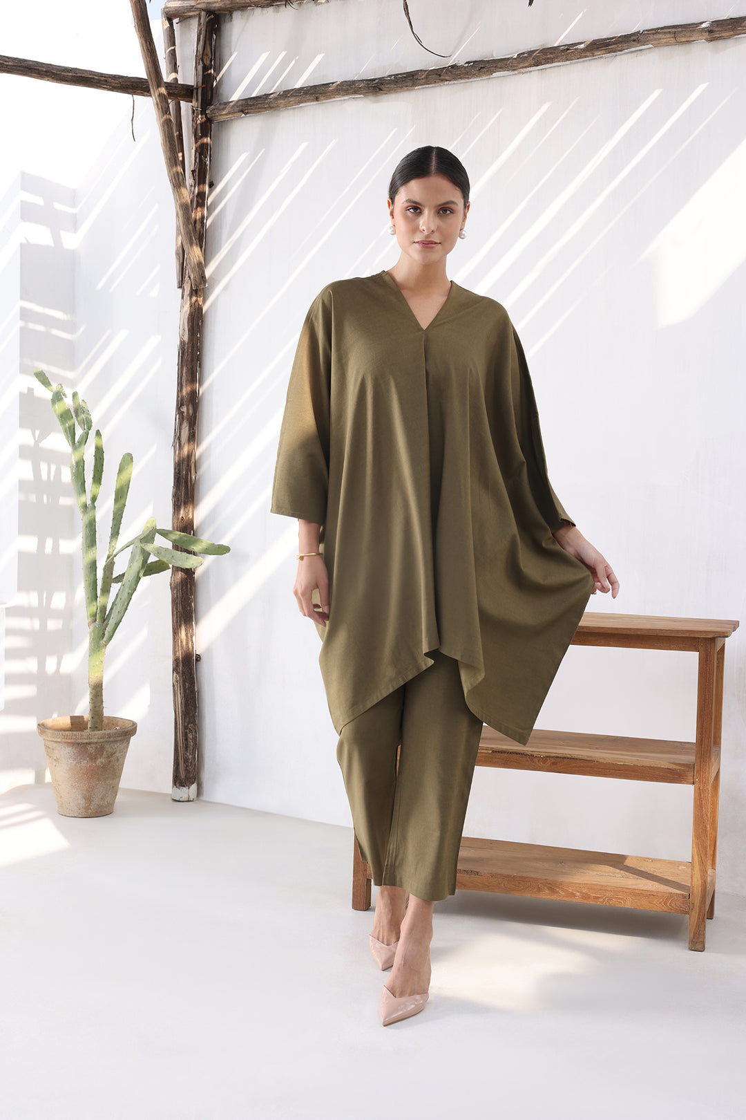 OISHI KAFTAAN SET- OLIVE