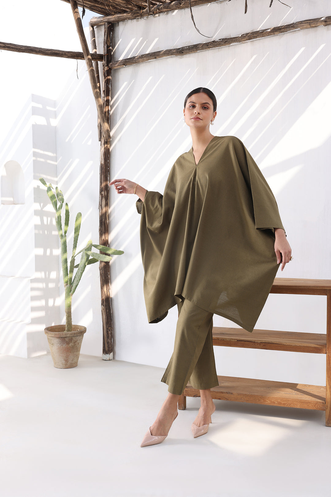 OISHI KAFTAAN SET- OLIVE