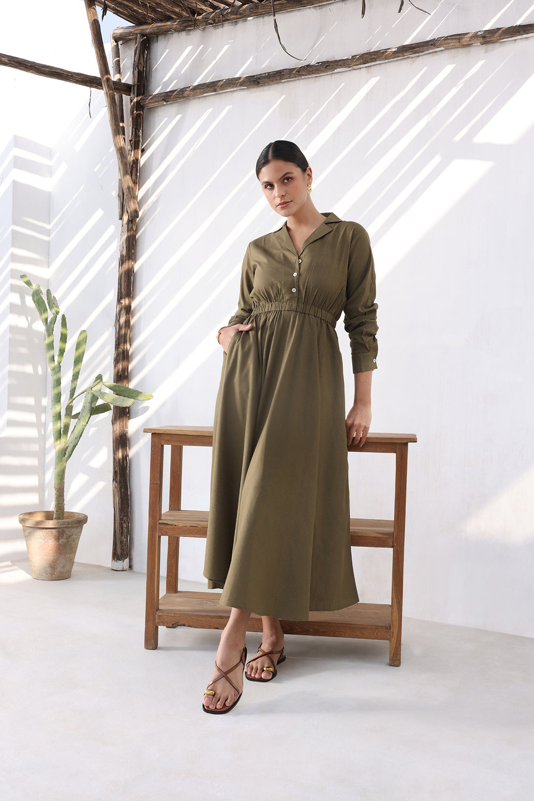 GRACE DRESS- OLIVE