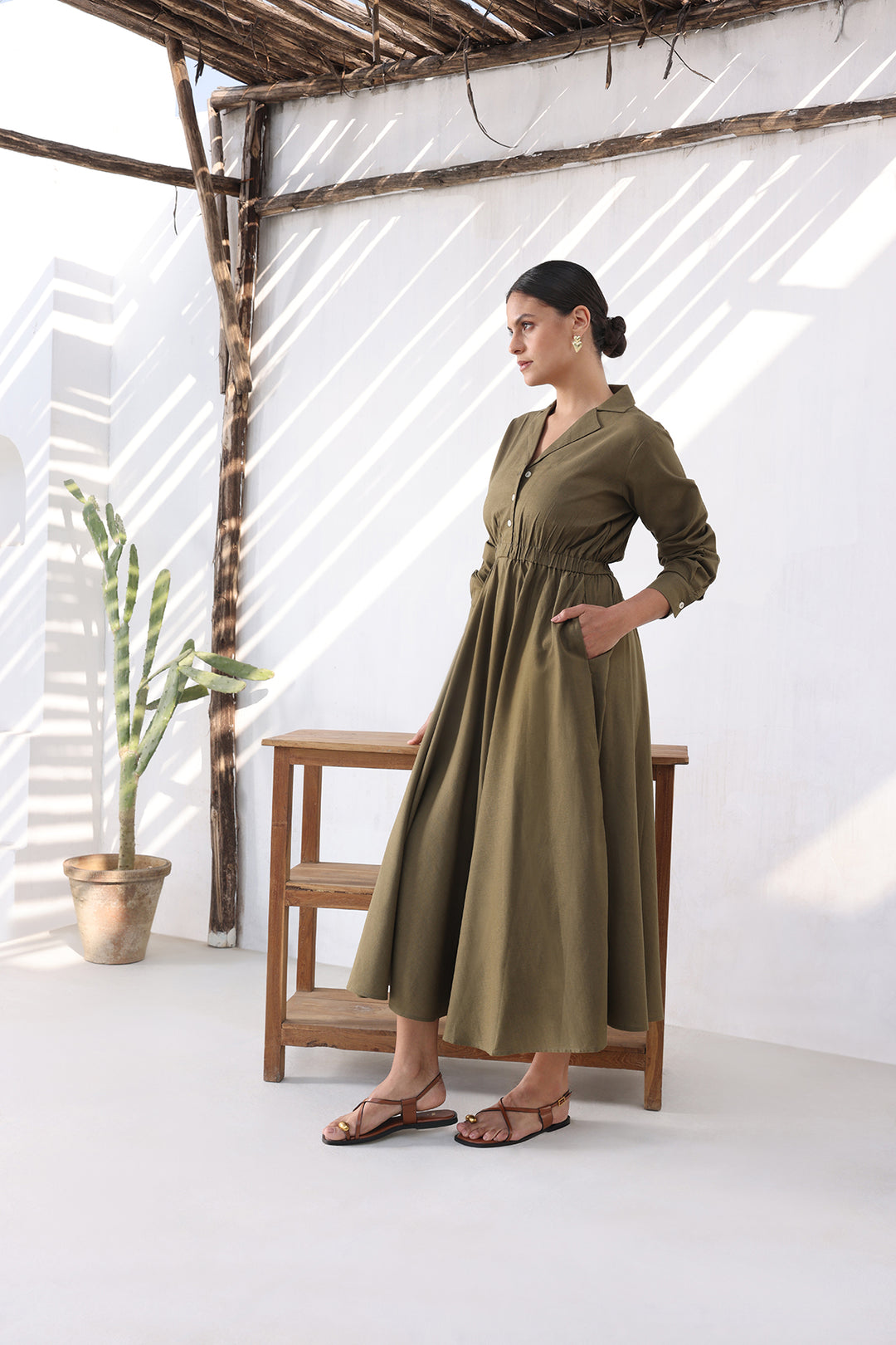 GRACE DRESS- OLIVE