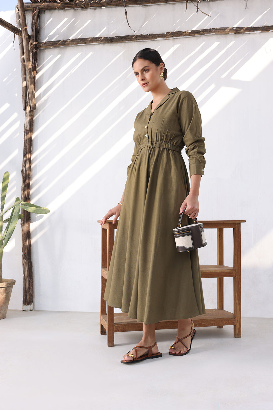 GRACE DRESS- OLIVE