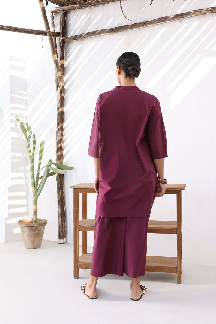 ZOE CO-ORD SET- BURGANDY