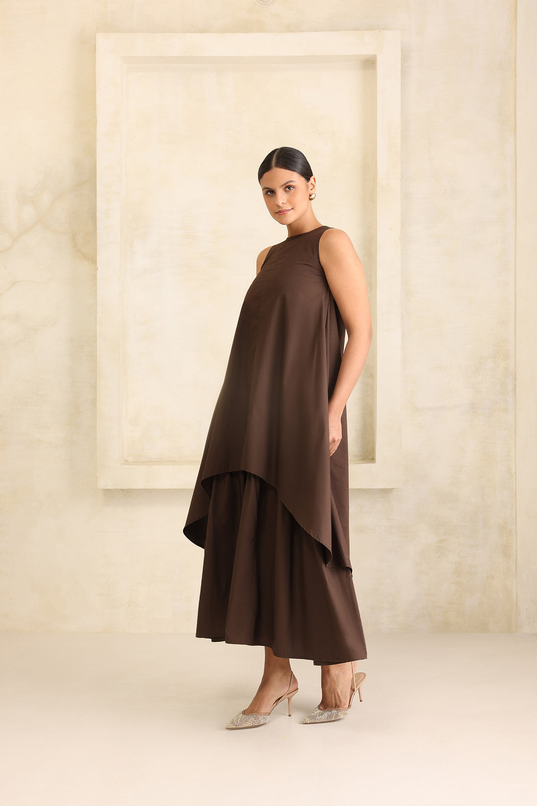 IRIS DOUBLE LAYERED DRESS- MOCHA MUSE