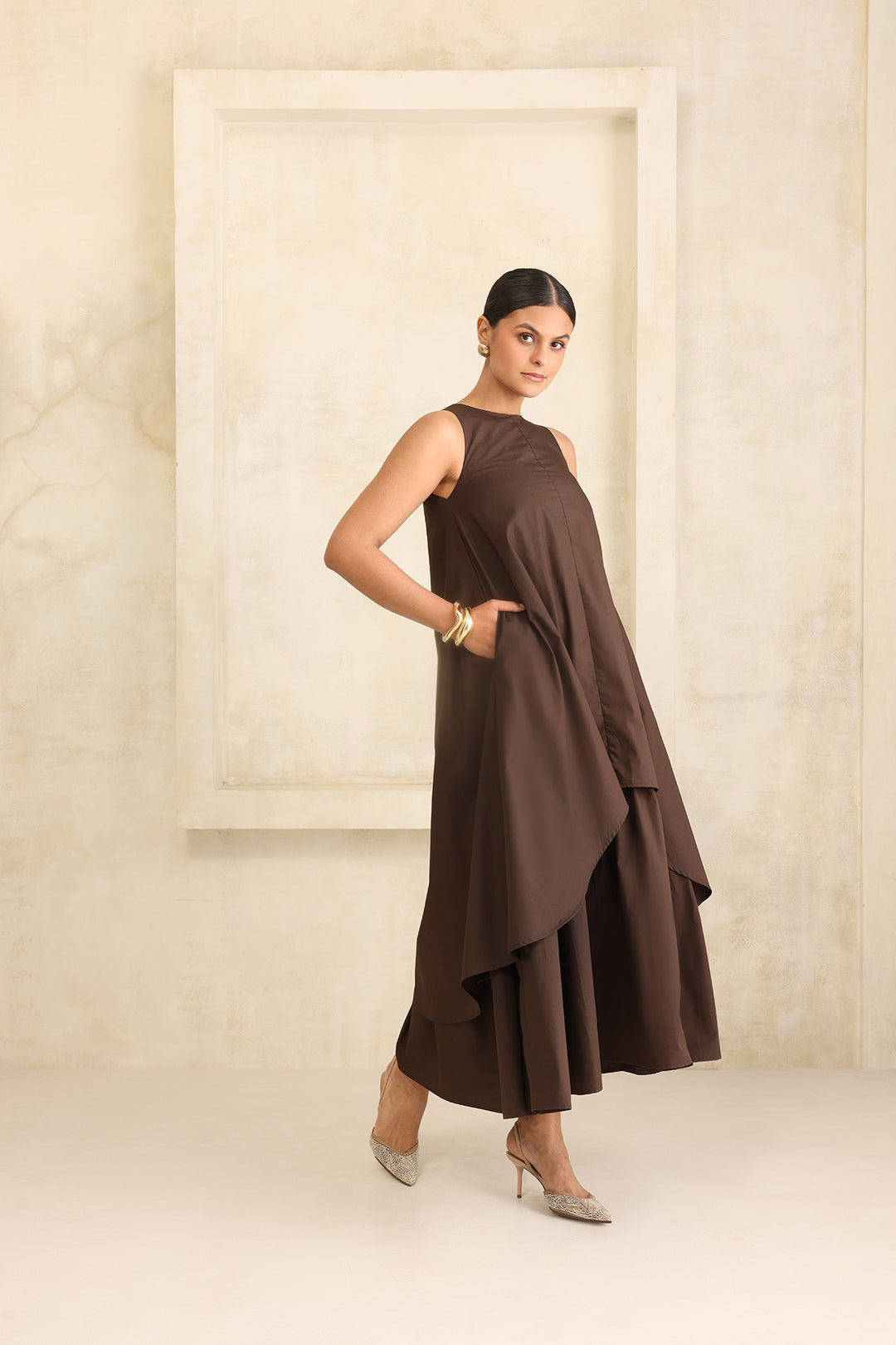 IRIS DOUBLE LAYERED DRESS- MOCHA MUSE