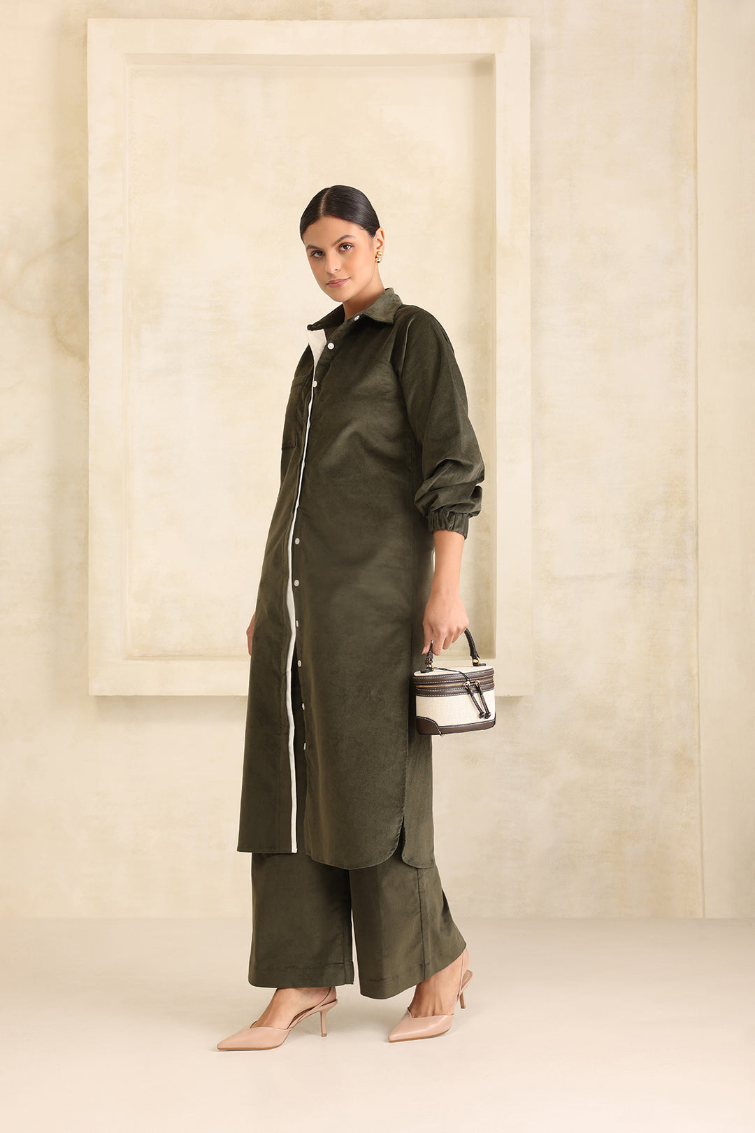 NICOLE CORDUROY SET- OLIVE