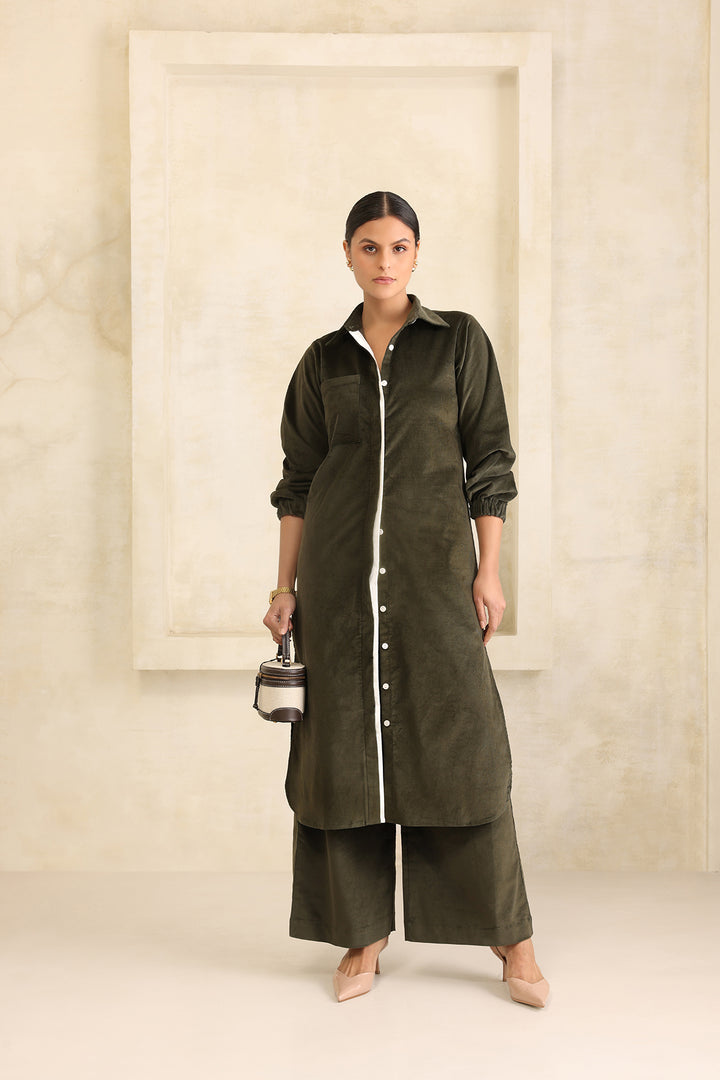 NICOLE CORDUROY SET- OLIVE