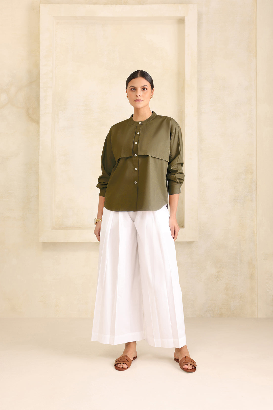 CIRRUS OVERSIZE SHIRT- OLIVE