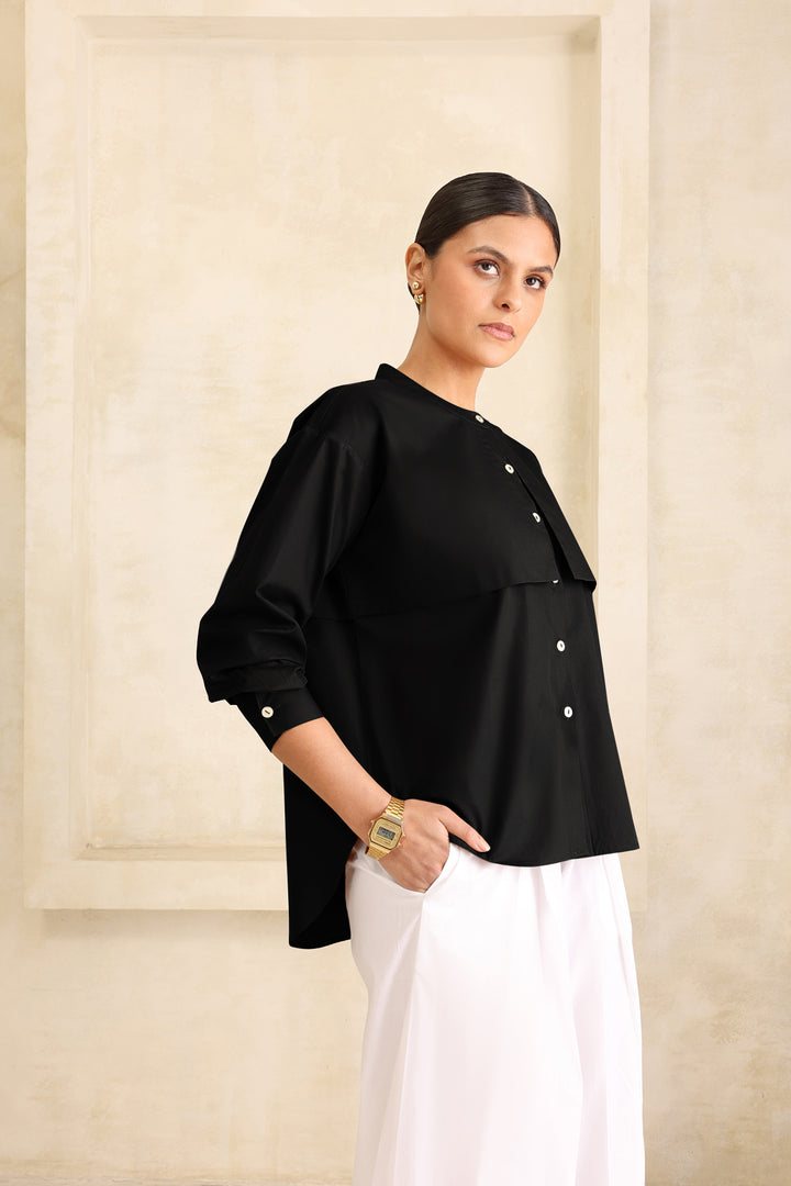 CIRRUS OVERSIZE SHIRT- BLACK