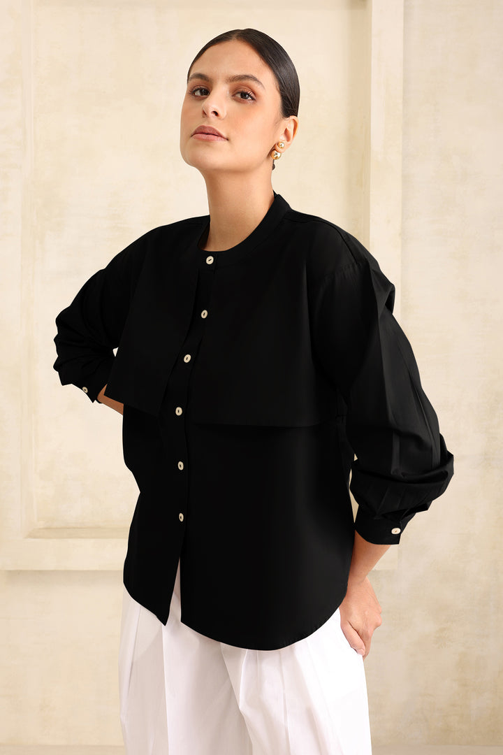 CIRRUS OVERSIZE SHIRT- BLACK