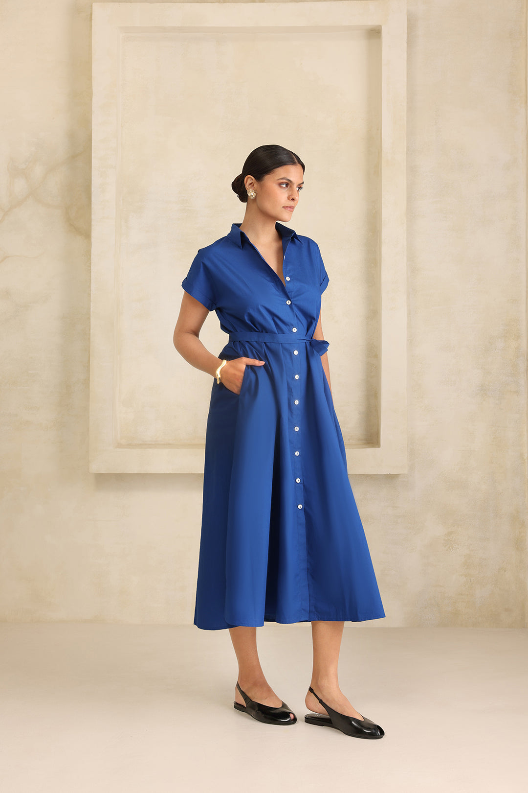 HARPER SHIRT DRESS- ROYAL BLUE