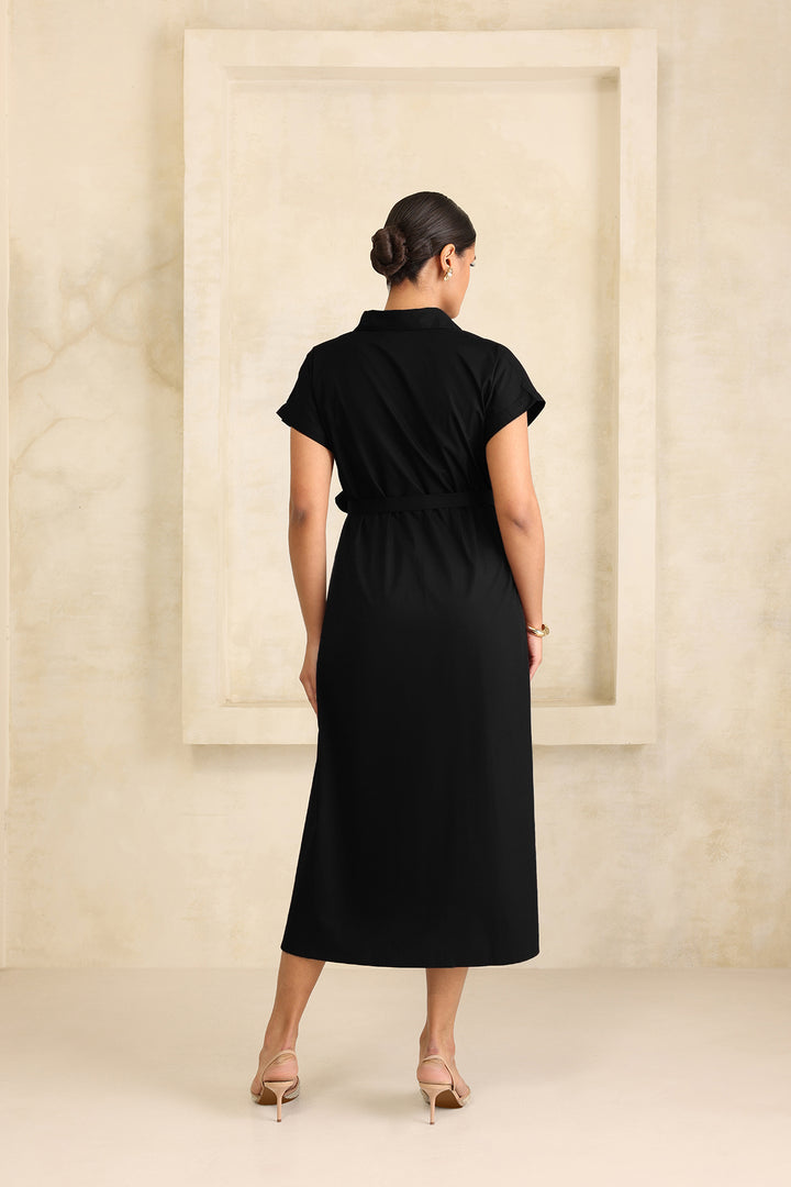 HARPER SHIRT DRESS- BLACK