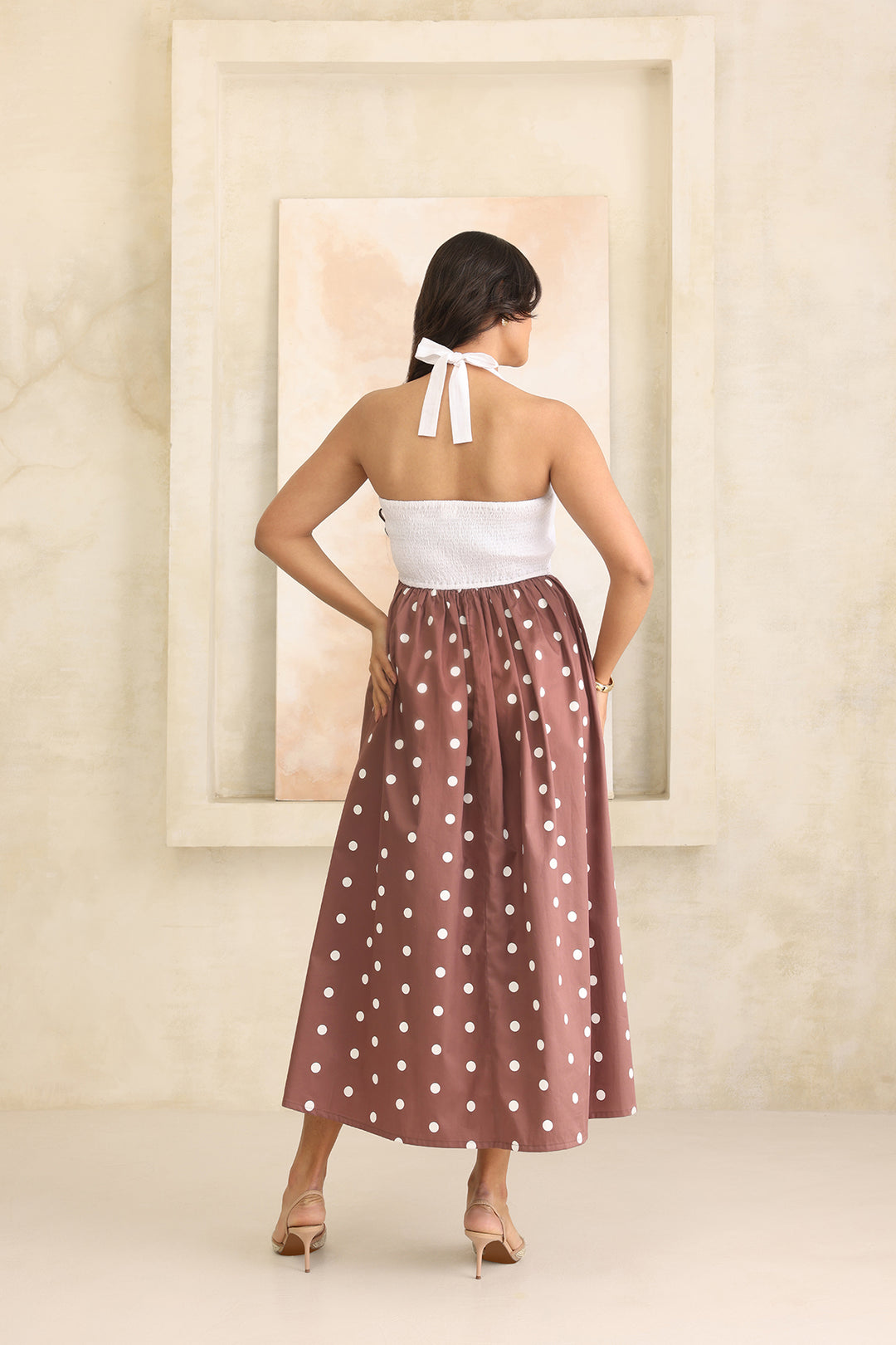 SCARLET MUSE DRESS - BROWN POLKA DOTS