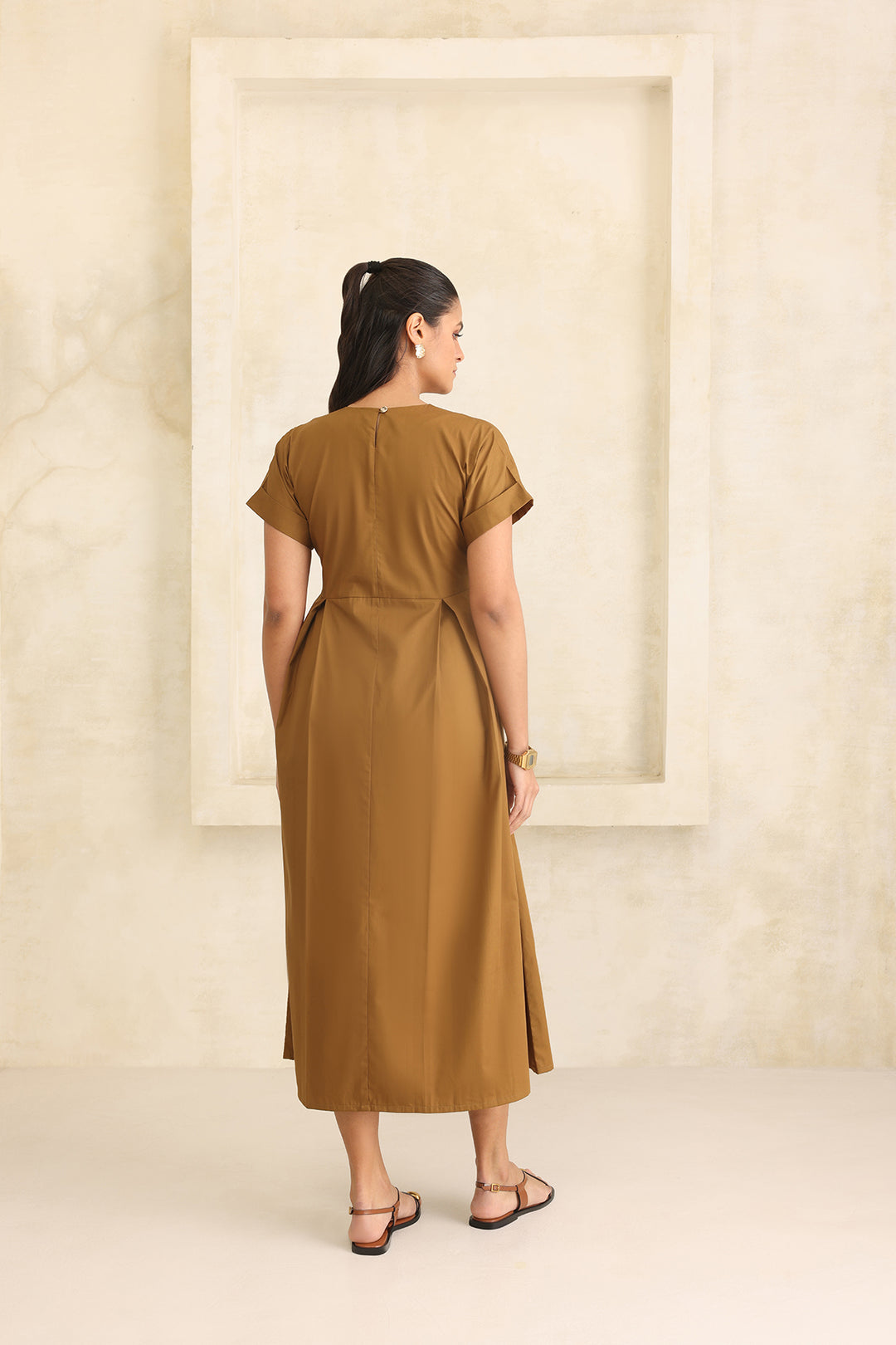ELARA DRESS- GOLDEN KHAKI