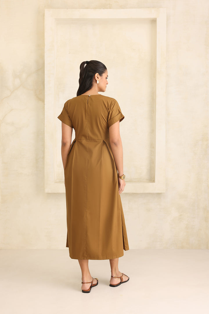 ELARA DRESS- GOLDEN KHAKI