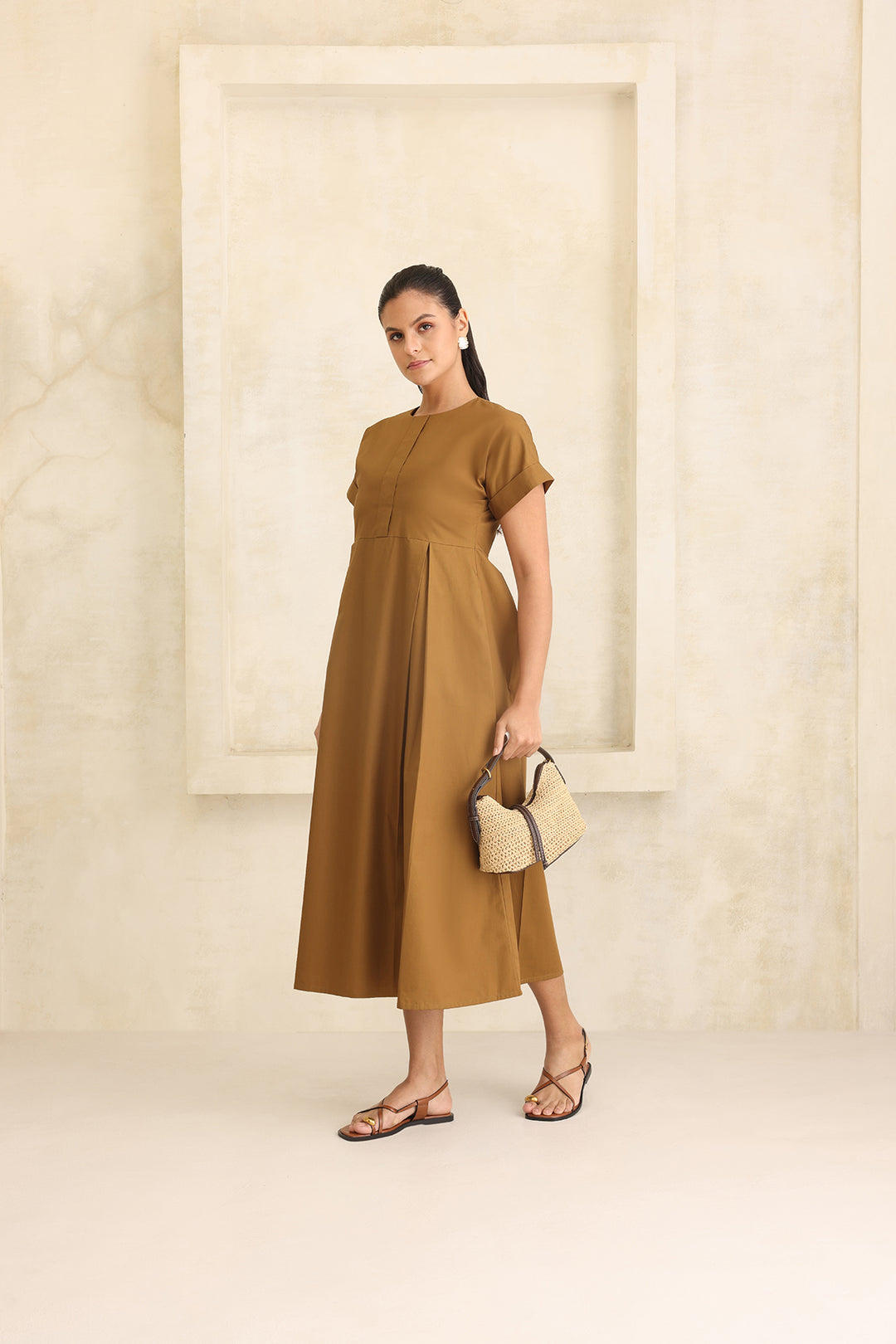 ELARA DRESS- GOLDEN KHAKI