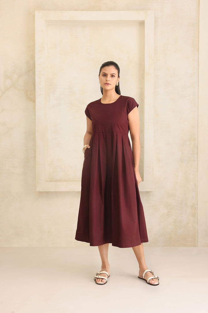LAUREN DRESS- DARK BURGUNDY
