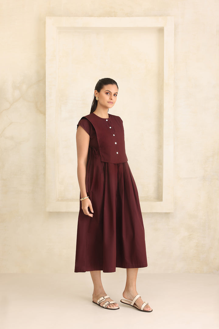LAUREN DRESS- DARK BURGUNDY