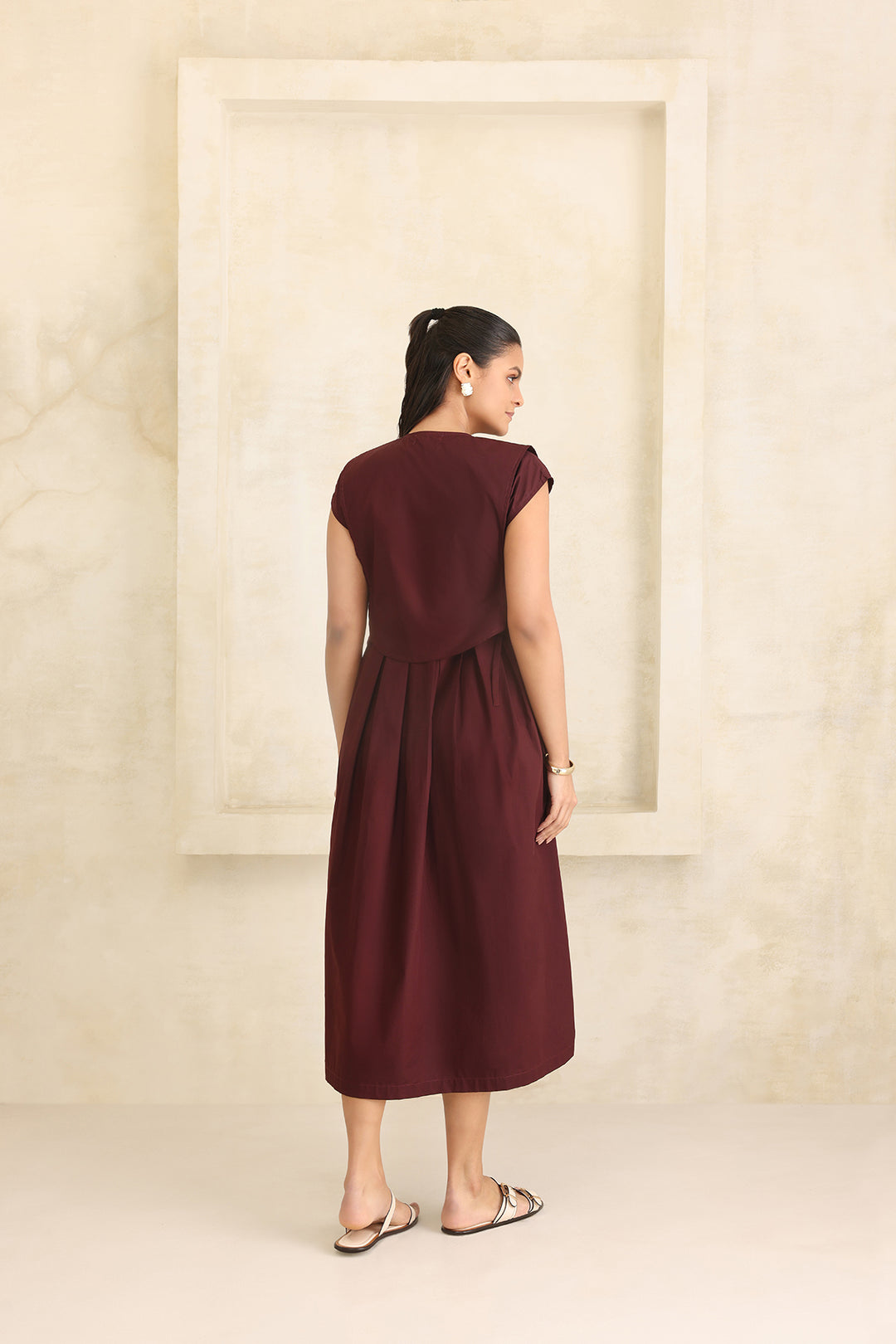 LAUREN DRESS- DARK BURGUNDY