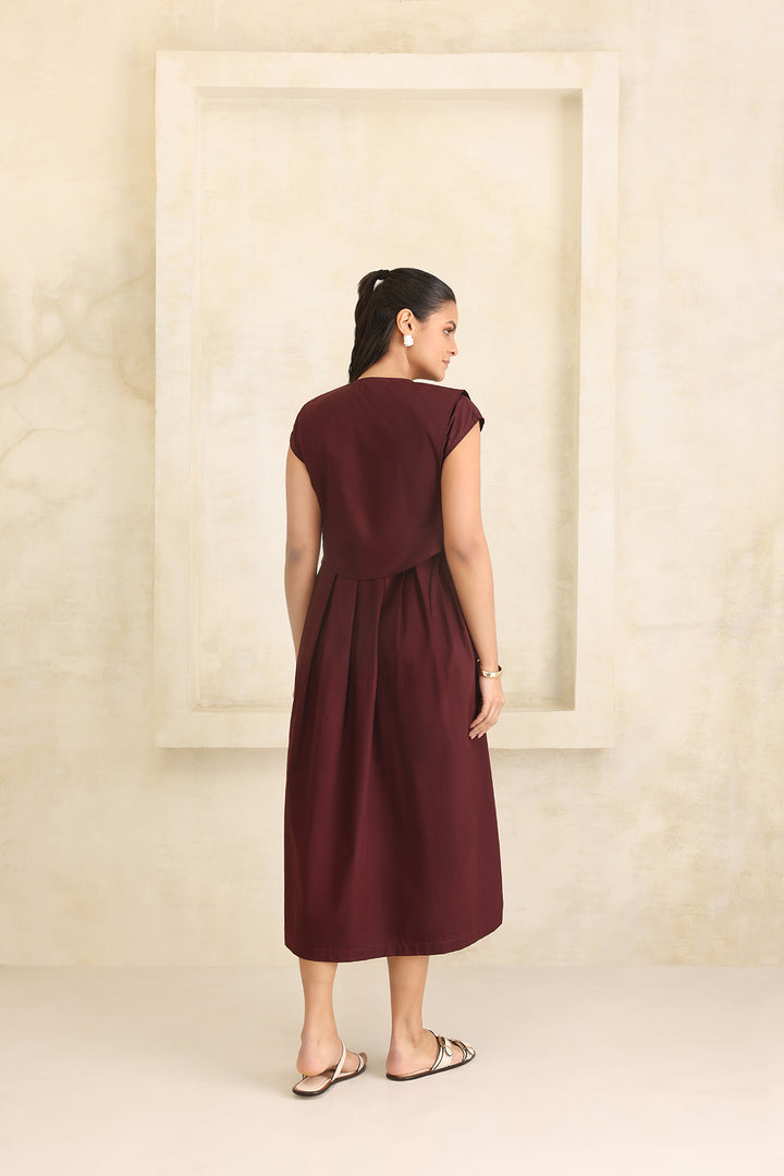 LAUREN DRESS- DARK BURGUNDY