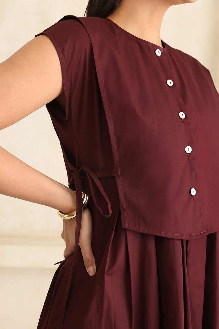 LAUREN DRESS- DARK BURGUNDY