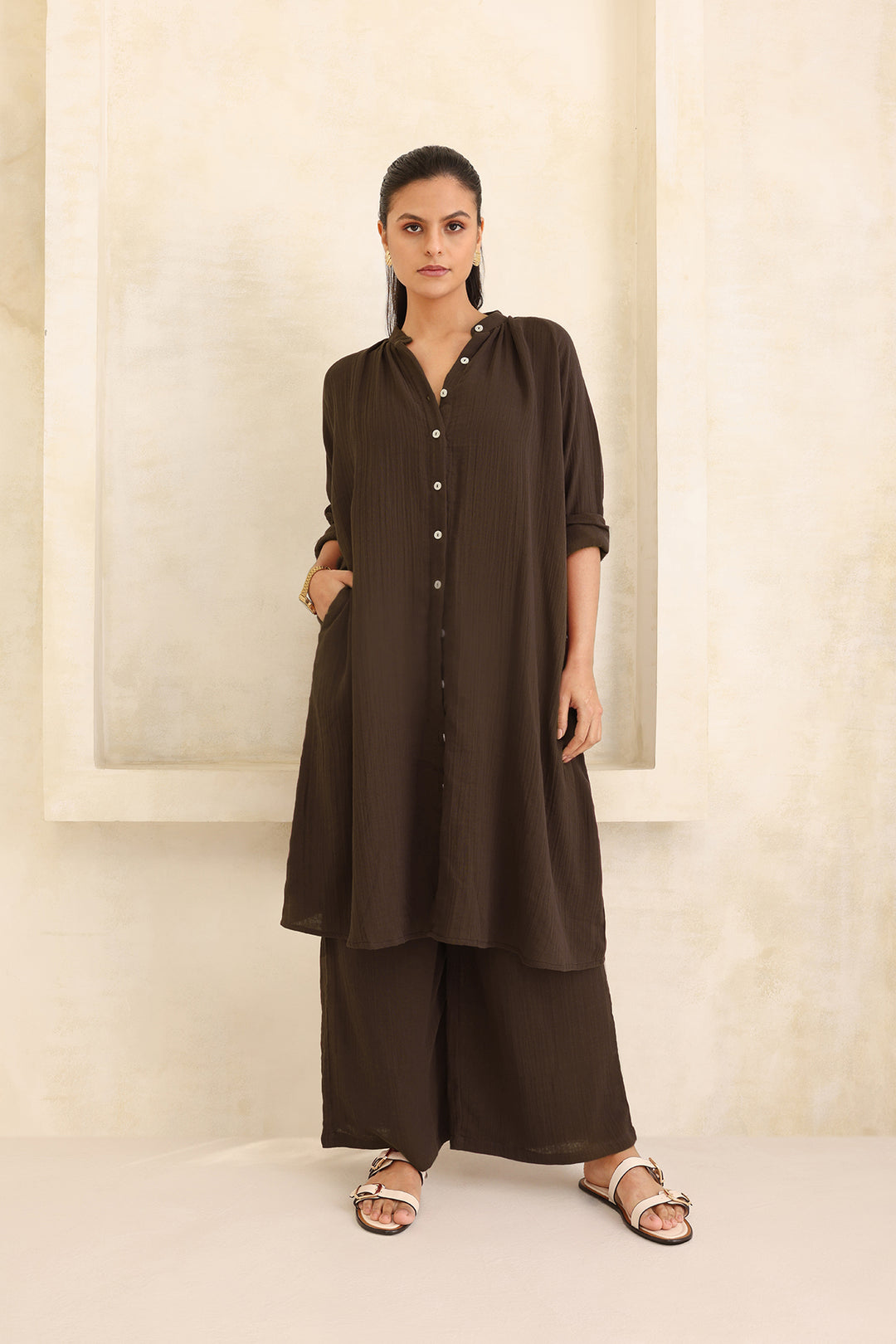 Leona Co-ord Set: Brown