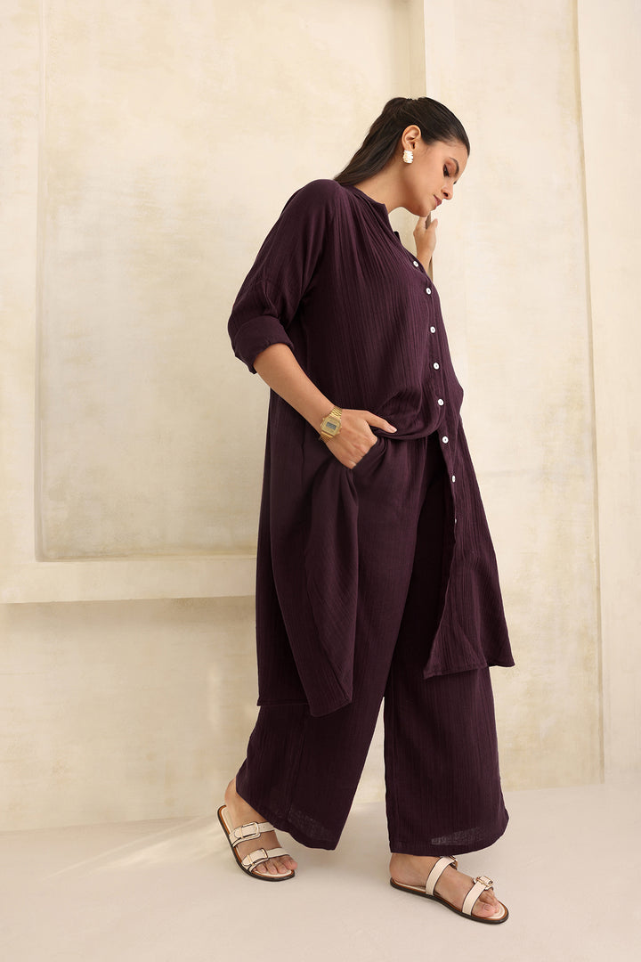 Leona Co-ord Set: Burgundy