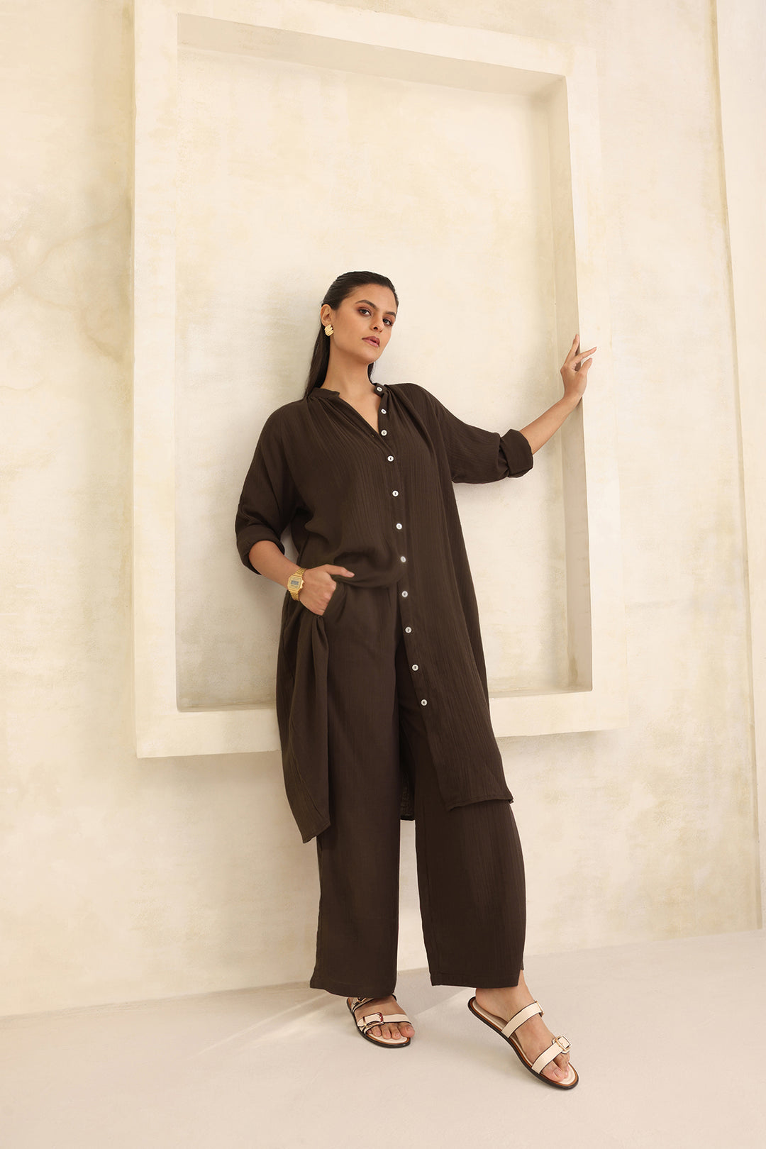 Leona Co-ord Set: Brown