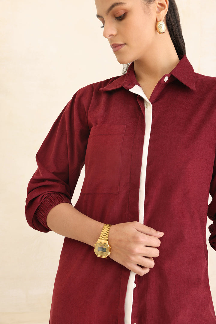 NICOLE CORDUROY SET - BURGUNDY