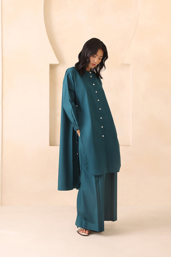 SAANJH CO-ORD SET- TEAL BLUE