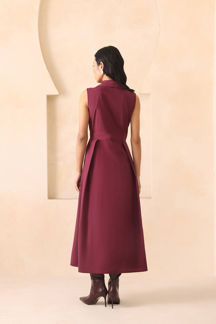 MARBELA DRESS - BURGUNDY