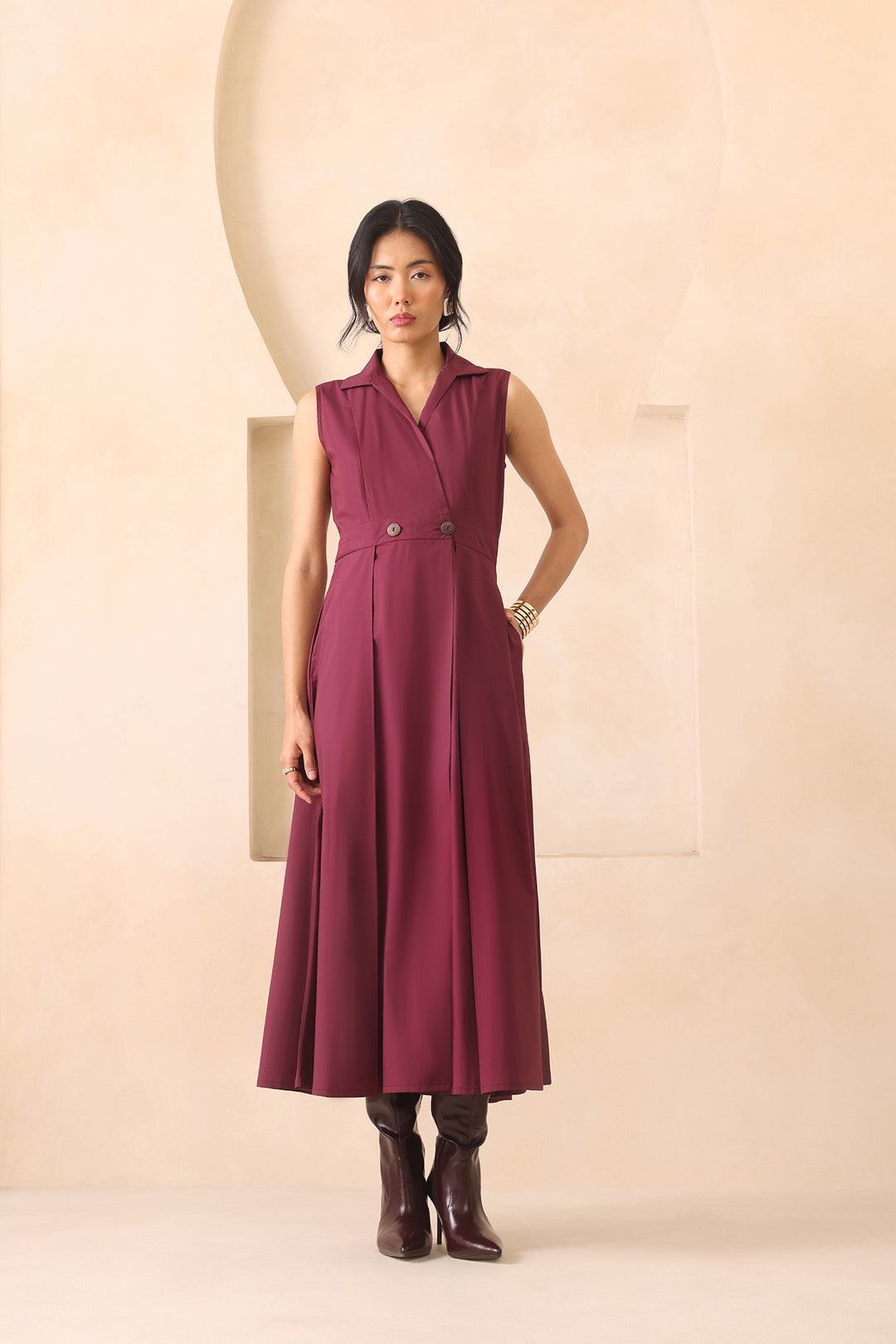 MARBELA DRESS - BURGUNDY