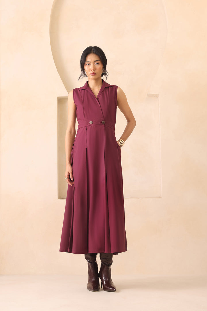 MARBELA DRESS - BURGUNDY