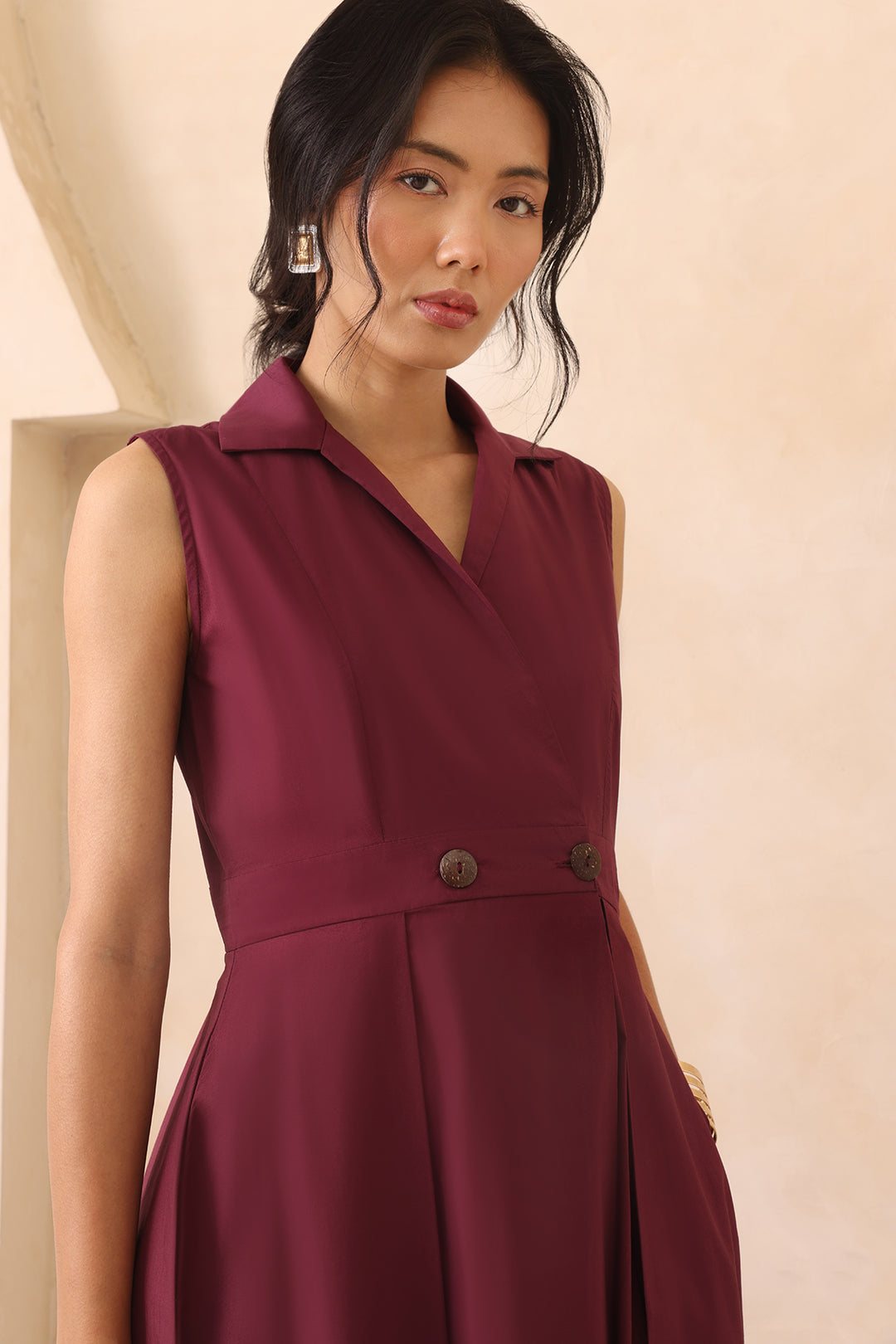 MARBELA DRESS - BURGUNDY