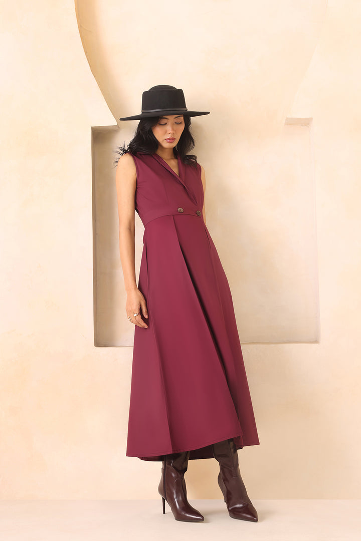 MARBELA DRESS - BURGUNDY