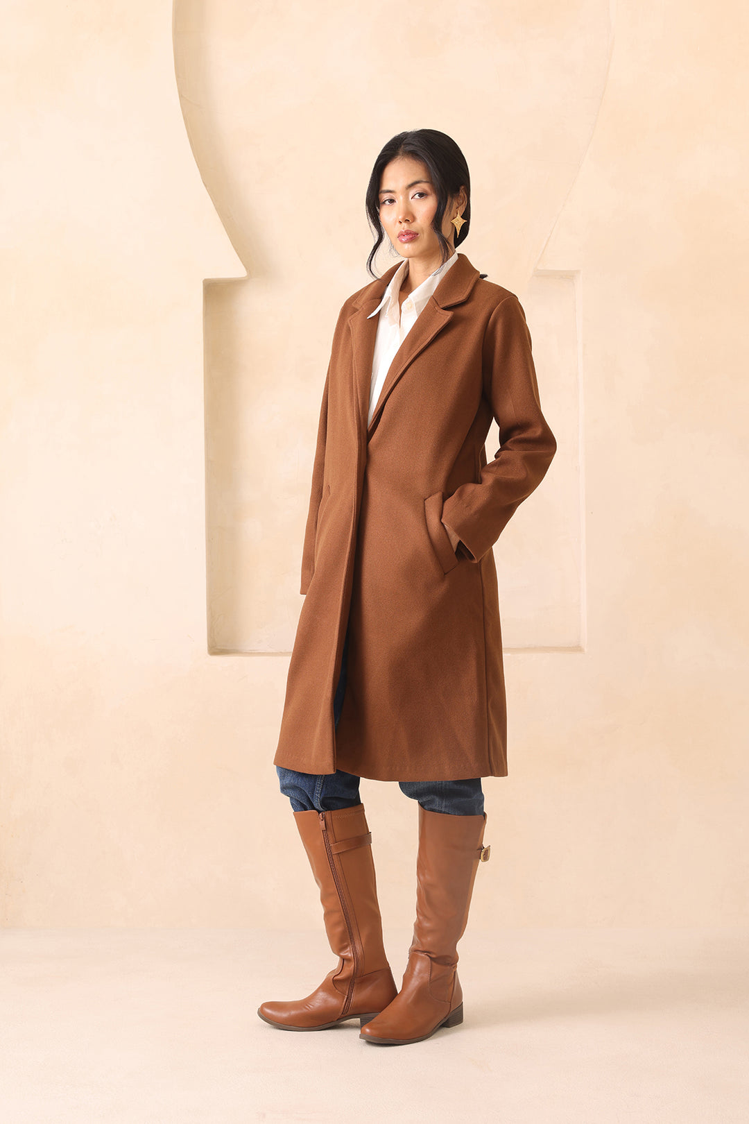 MUVAZO WOOL OVERCOAT- MOCHA MUSE