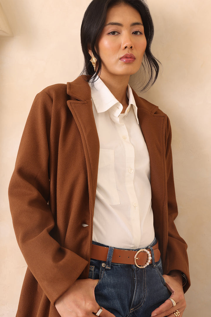 MUVAZO WOOL OVERCOAT- MOCHA MUSE