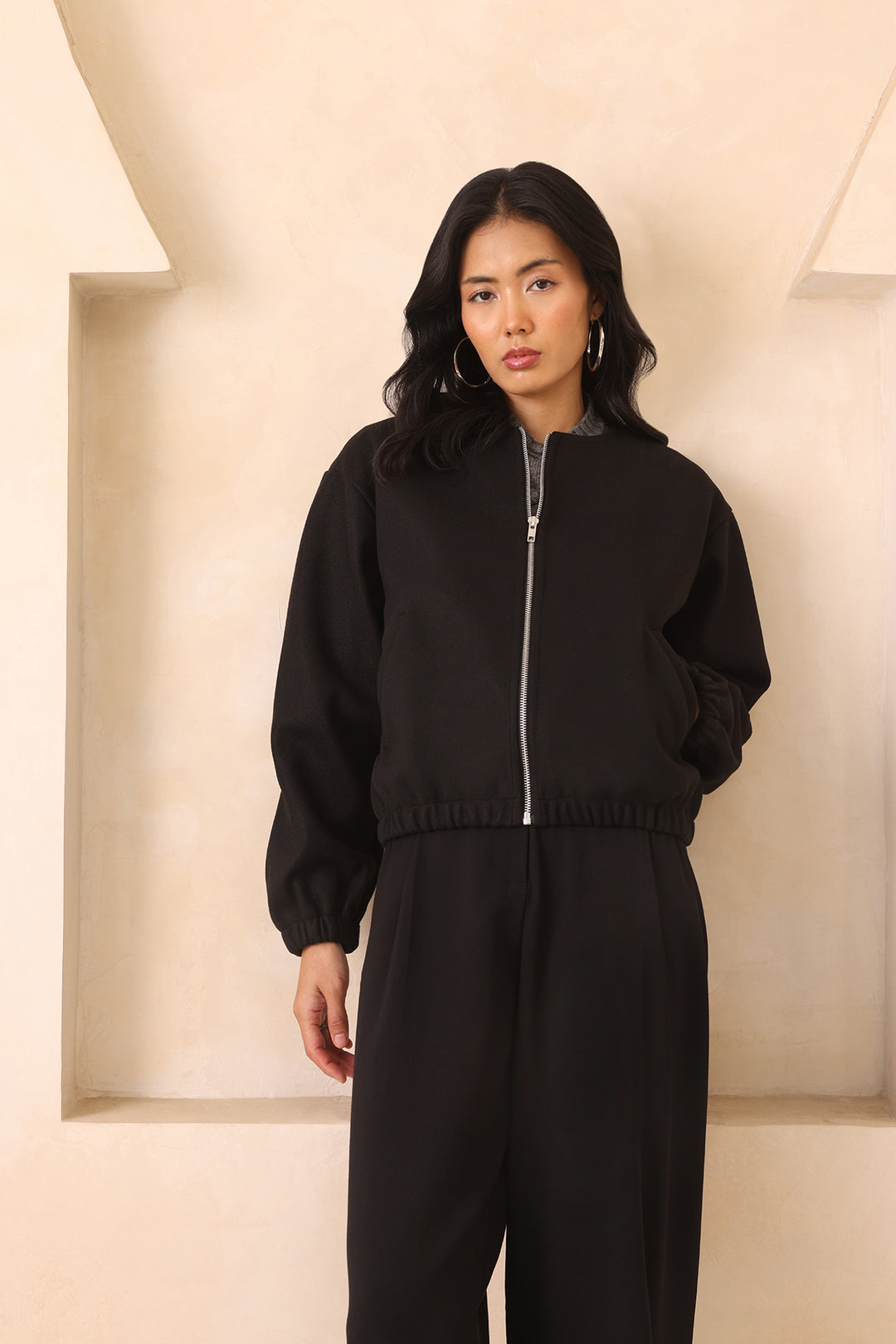 MARLOW BOMBER JACKET- CARBON BLACK