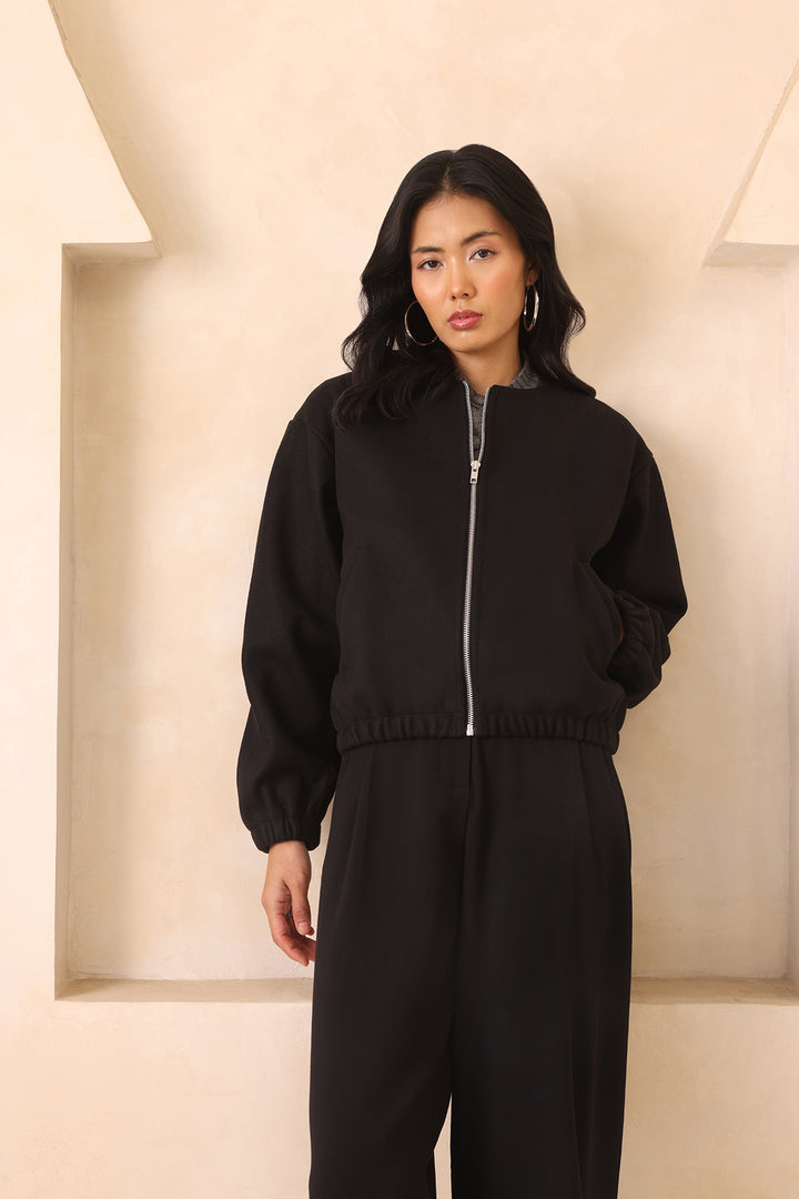 MARLOW BOMBER JACKET- CARBON BLACK