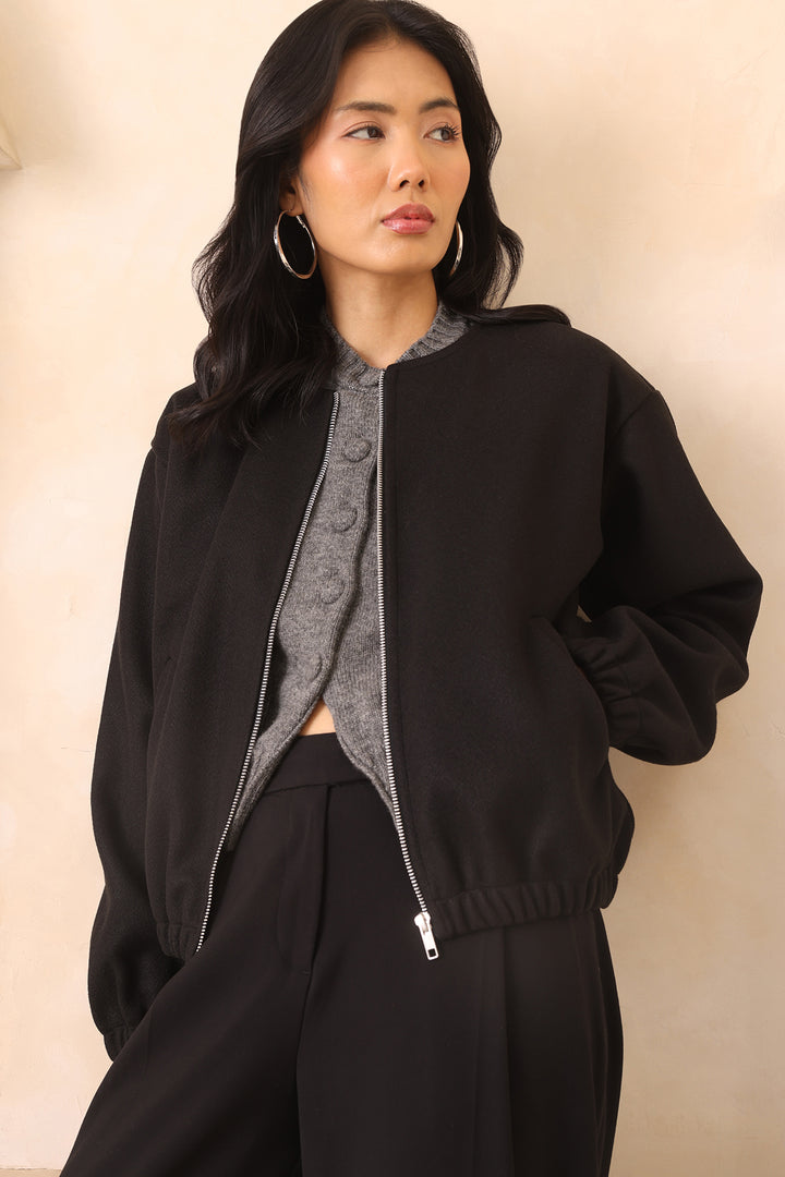 MARLOW BOMBER JACKET- CARBON BLACK