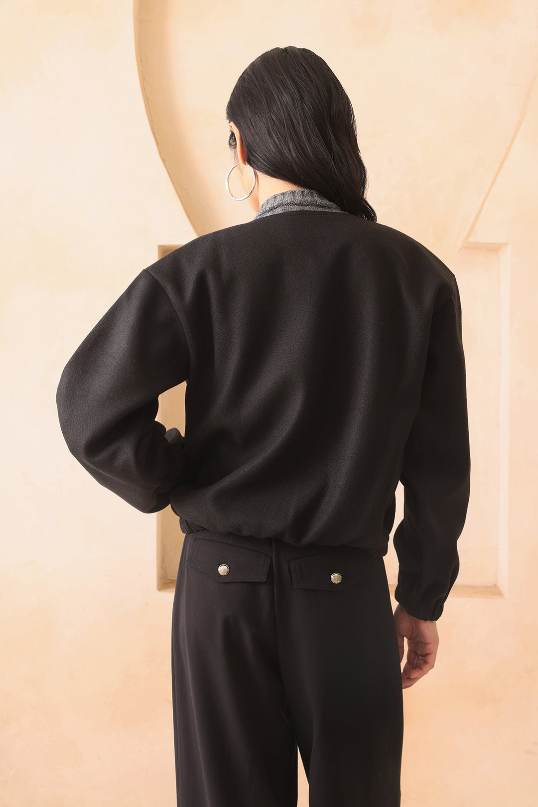 MARLOW BOMBER JACKET- CARBON BLACK