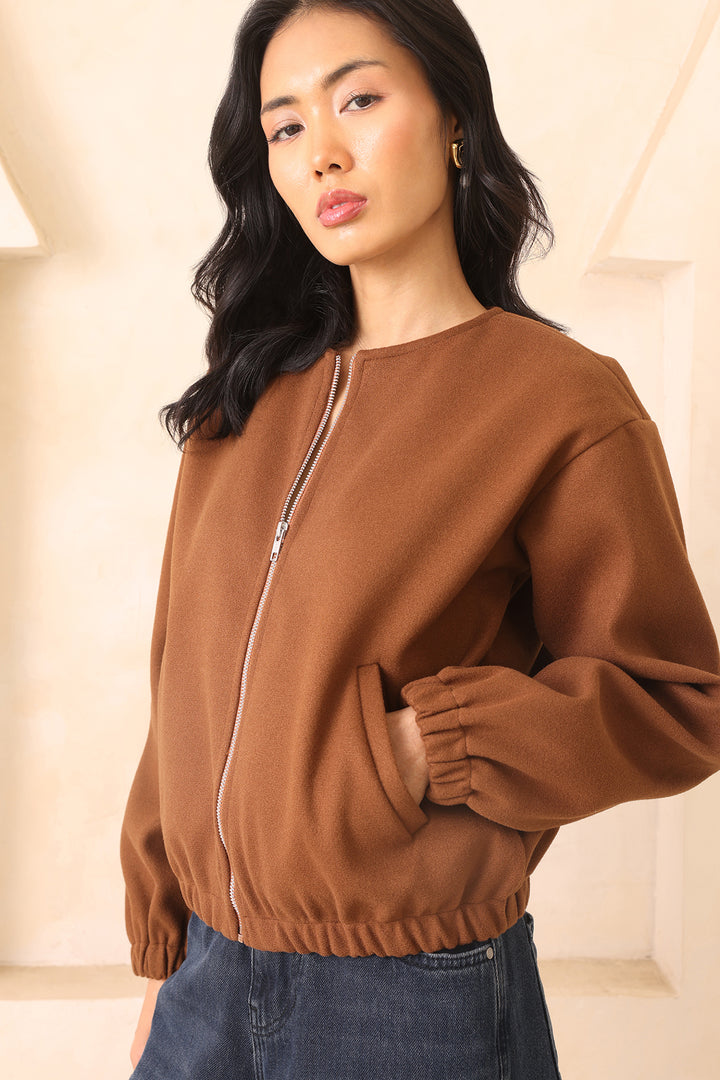 MARLOW BOMBER JACKET- MOCHA MUSE