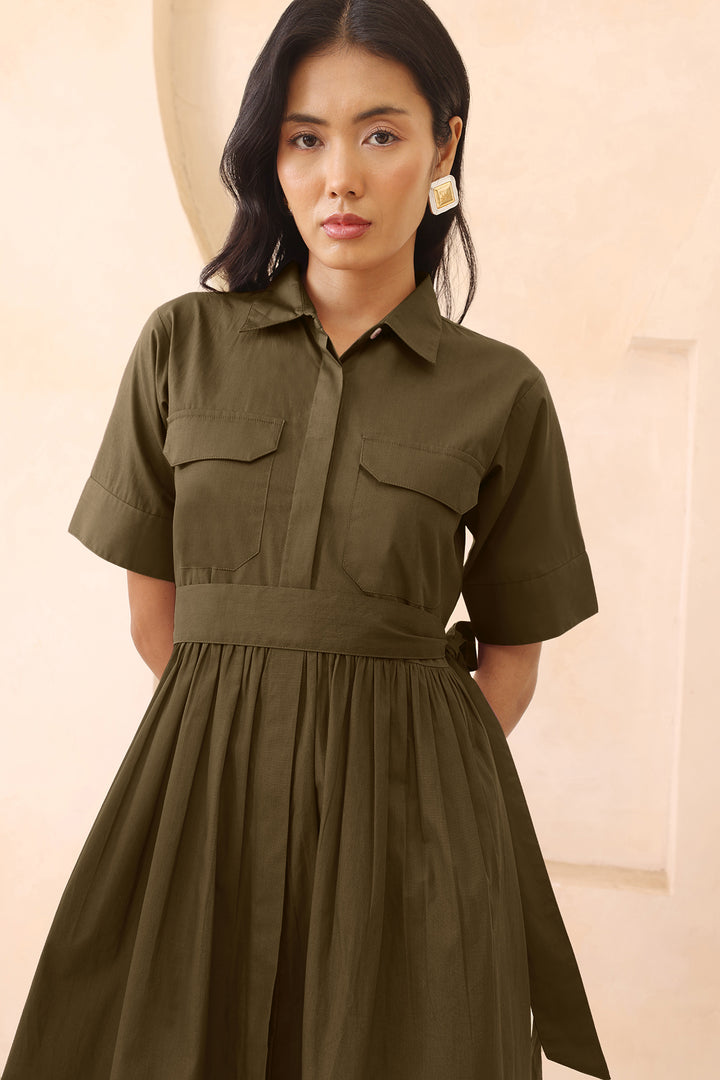 AZZURE DRESS - OLIVE