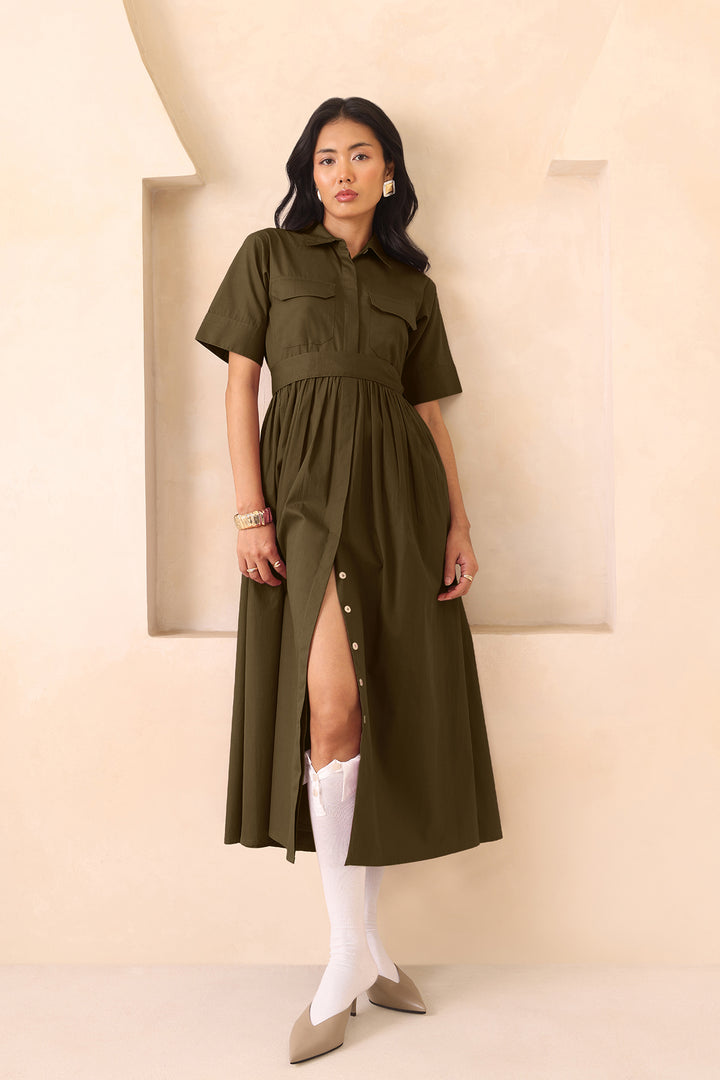 AZZURE DRESS - OLIVE