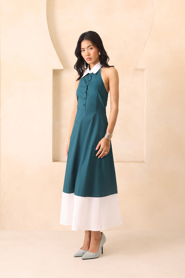 MARTINA DRESS- TEAL BLUE