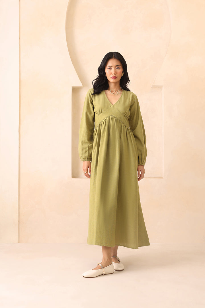 EVA DRESS- EARTHY GREEN