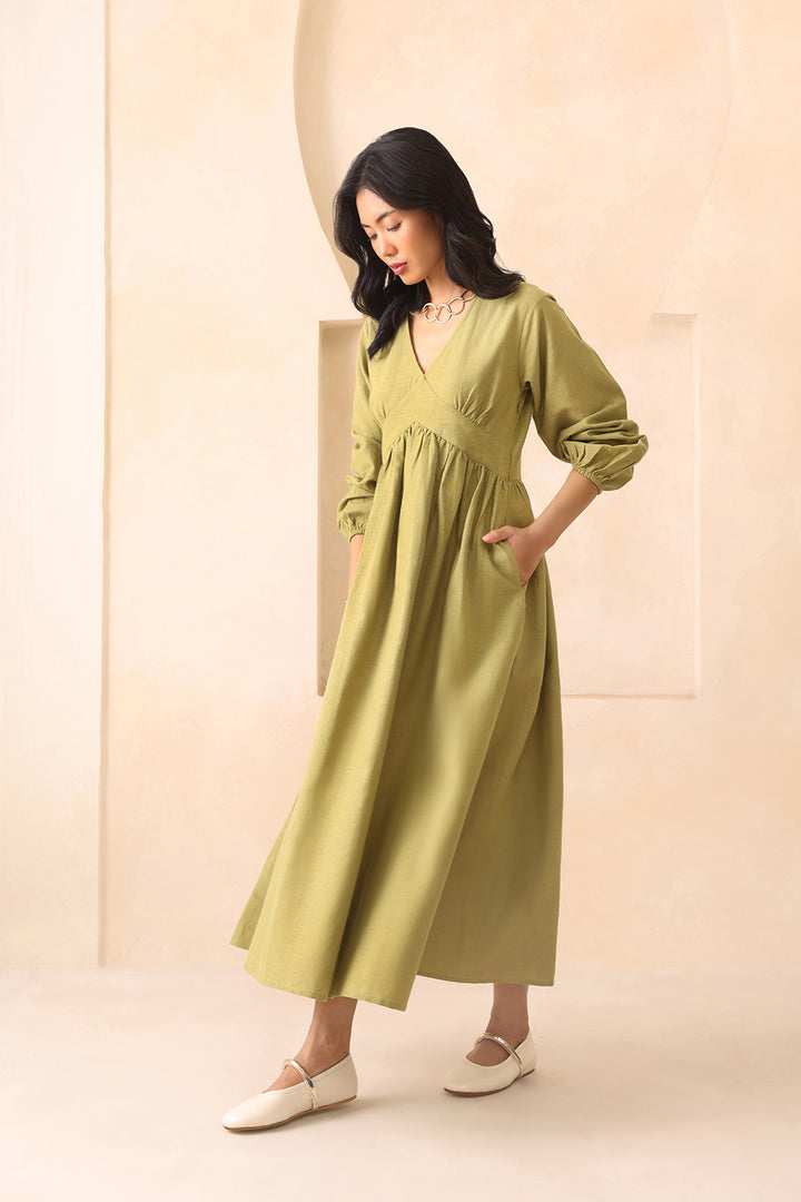 EVA DRESS- EARTHY GREEN
